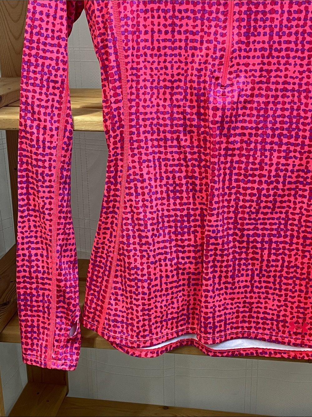 Under Armour Pink Patterned Quarter-Zip Performance Top - Picture 7 of 16